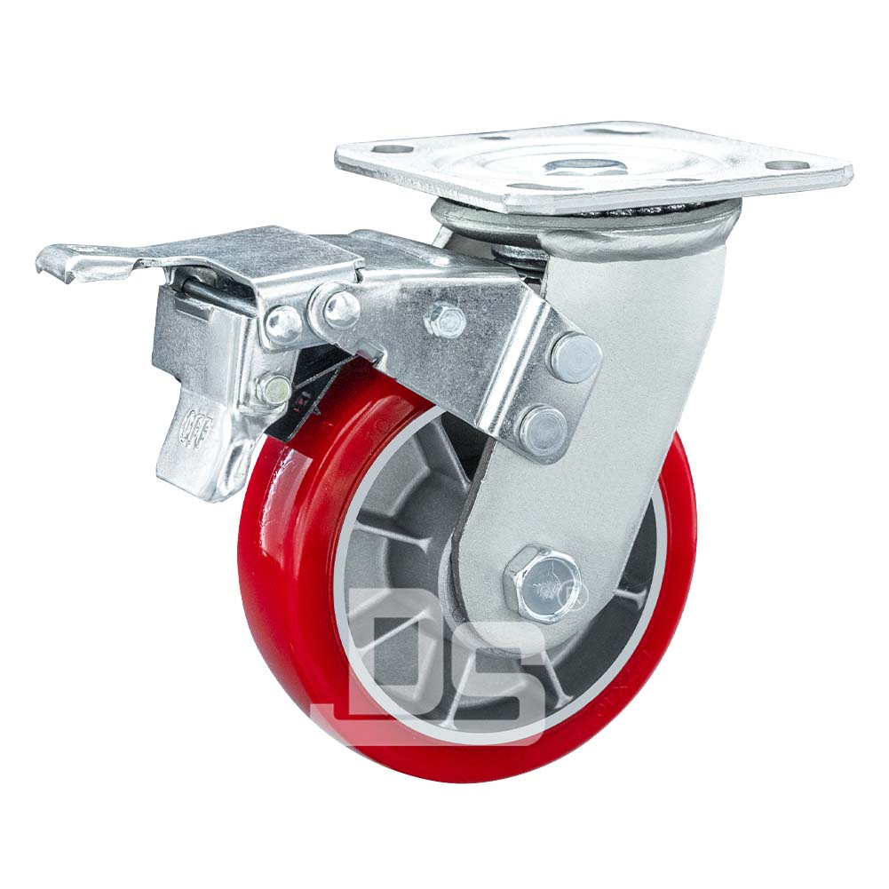 重型脚轮铝芯聚氨酯双刹车脚轮（DS40系列）